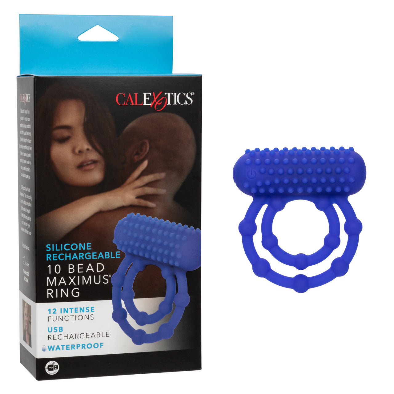Silicone Rechargeable 10 Bead Maximus® Ring CALEXOTIC