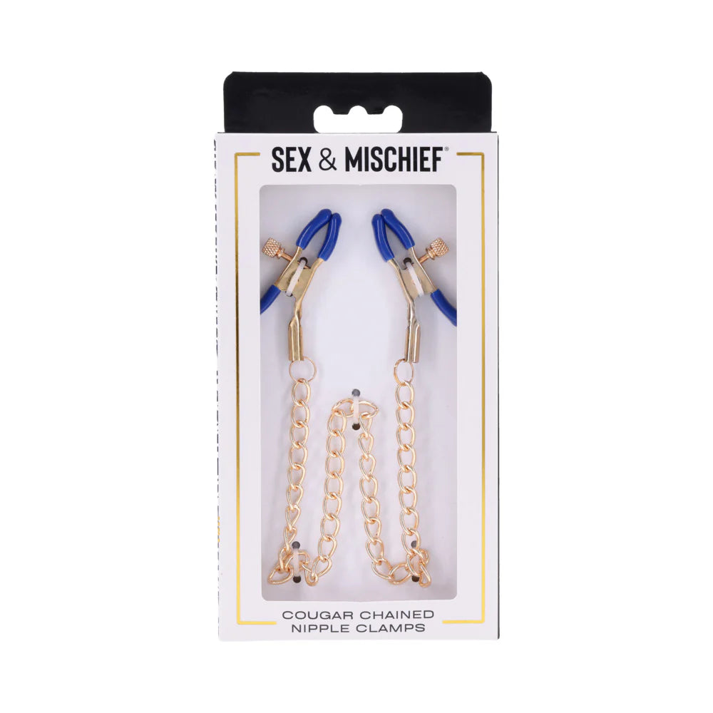 Sportsheets Sex & Mischief Cougar Chained Nipple Clamps SPORTSHEETS