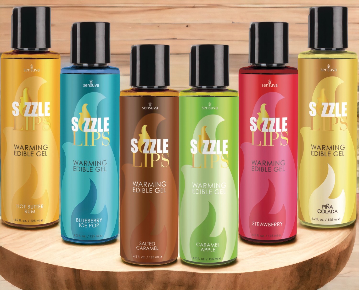 Sizzle Lips Edible Warming Gel - 4.2oz of Flavorful Heat for Sensual Massage and Play - SP BOUTIQUE