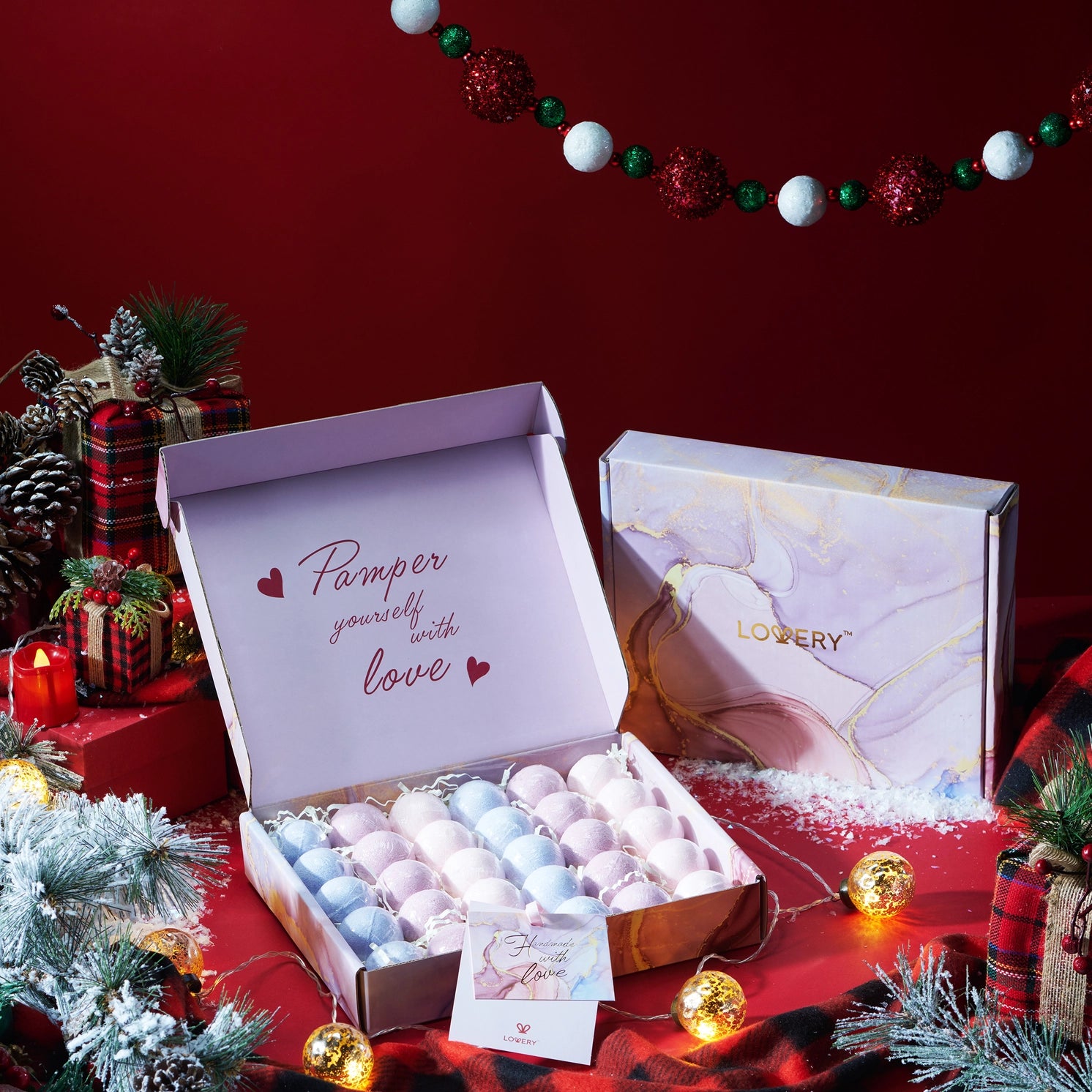 Luxurious bath bombs gift set with vibrant colors and natural ingredients for a soothing bath experience.