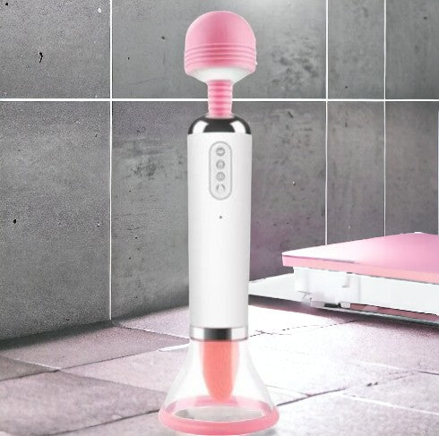 Double The Fun Tongue Vibrator with Dual Suction, 12 Modes & USB Rechargeable Design - SP BOUTIQUE