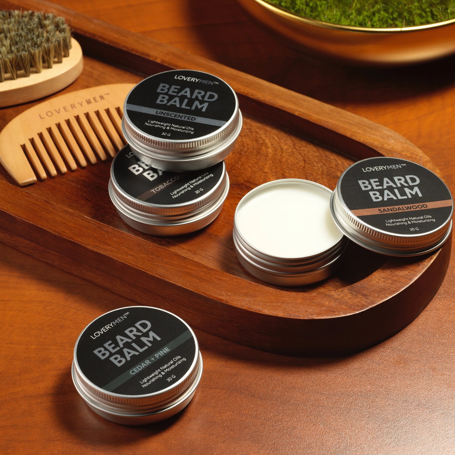 4-Pack Gift Set - Premium Grooming Gift includes a softening and conditioning beard balm, an essential for any grooming gift set.