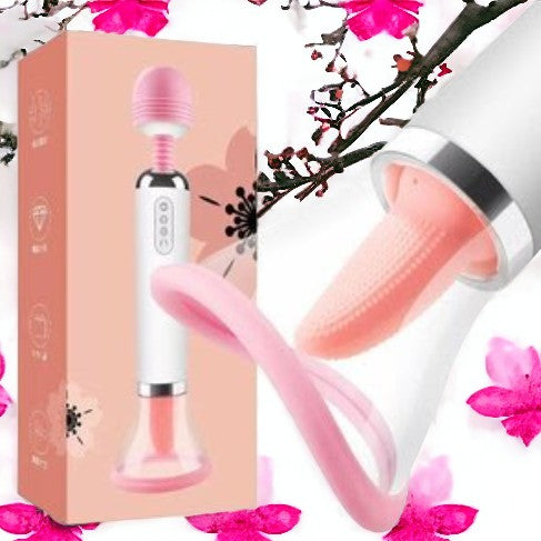 Double The Fun Tongue Vibrator with Dual Suction, 12 Modes & USB Rechargeable Design - SP BOUTIQUE
