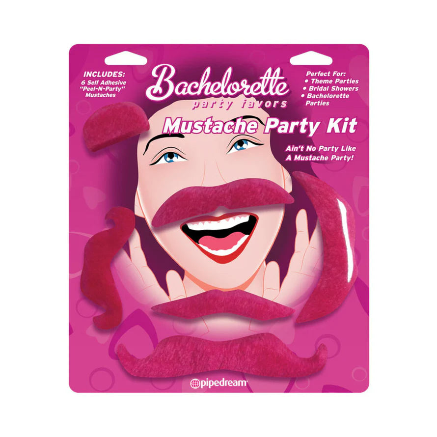 Bachelorette Party Favors 6-Piece Mustache Party Kit PIPEDREAM