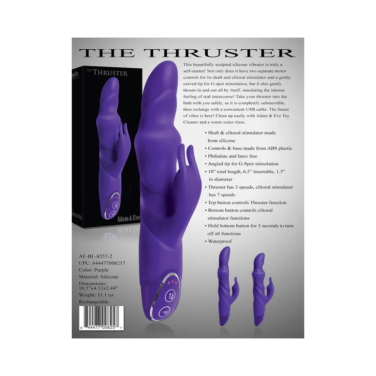 Adam & Eve Thruster Rechargeable Silicone Thrusting Rabbit Vibrator ADAM & EVE