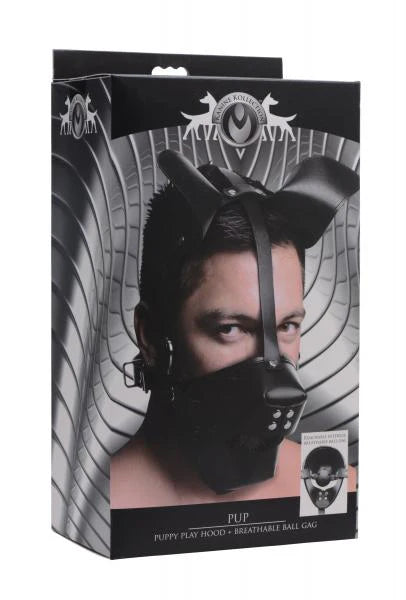 Pup Puppy Play Hood And Breathable Ball Gag MASTER SERIES