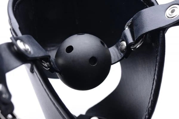 Pup Puppy Play Hood And Breathable Ball Gag MASTER SERIES