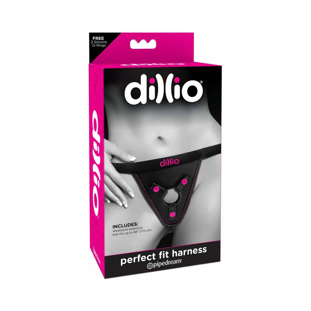 Dillio Adjustable Perfect Fit Harness-Black/Pink PIPEDREAM
