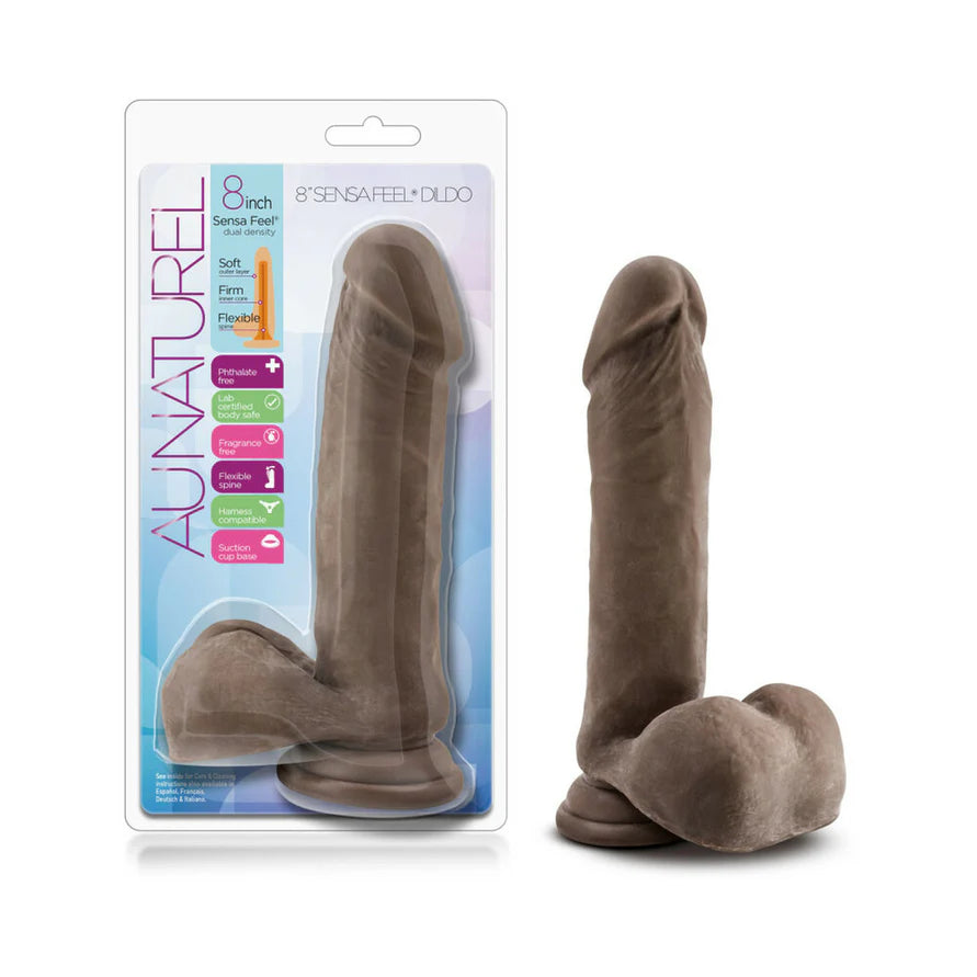 Au Naturel Posable Dual Density Dildo with Balls BLUSH