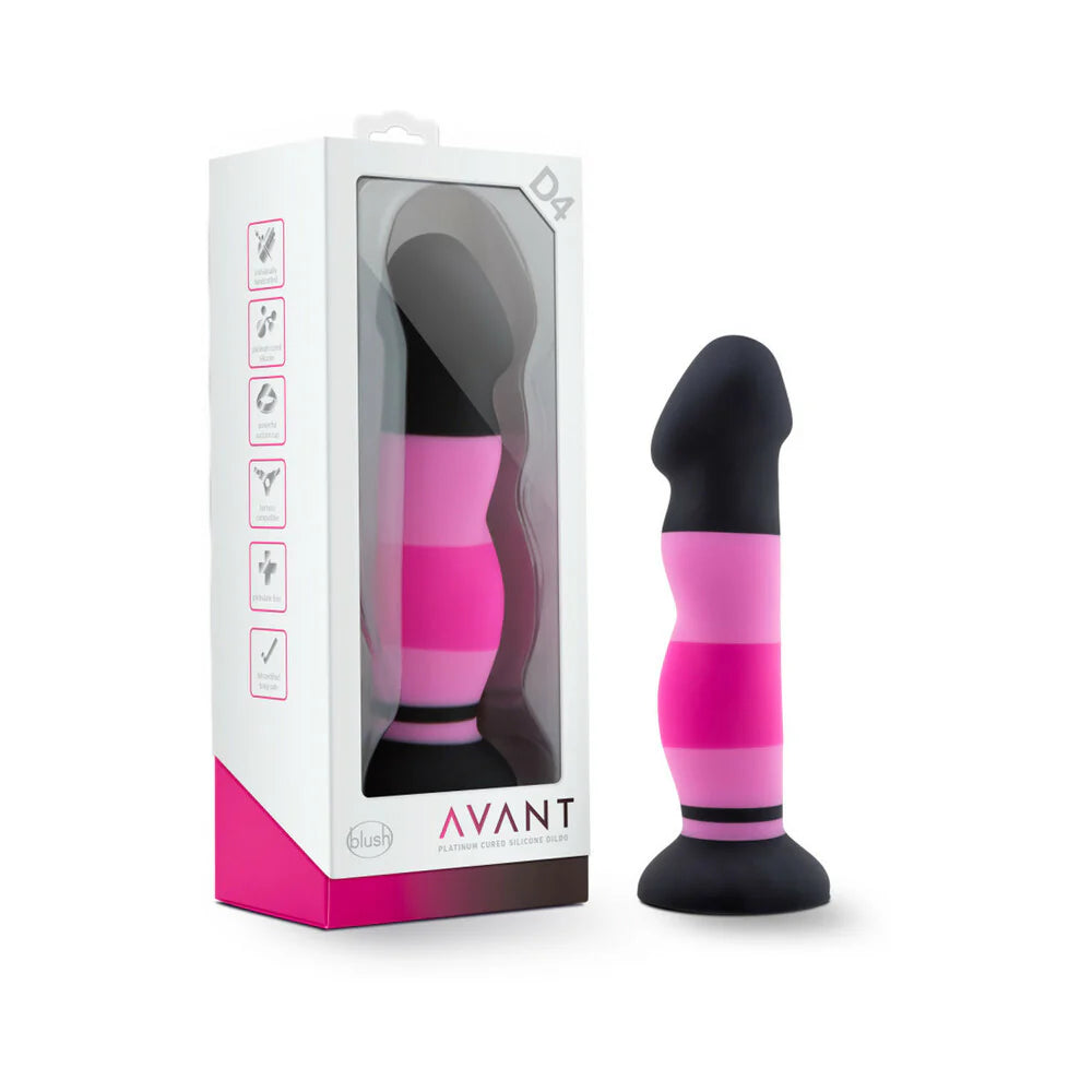 Avant D4 Sexy in Pink 8 in. Silicone Dildo with Suction Cup BLUSH