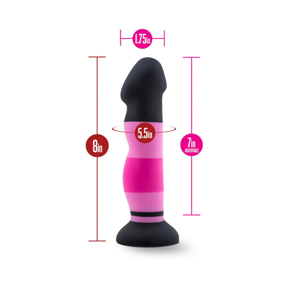 Avant D4 Sexy in Pink 8 in. Silicone Dildo with Suction Cup BLUSH