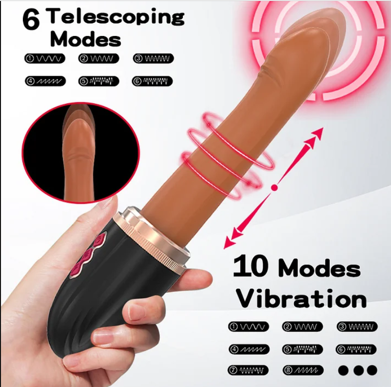 Hand Free 2-in-1 Telescopic Vibrating Dildo Machine SP BOUTIQUE