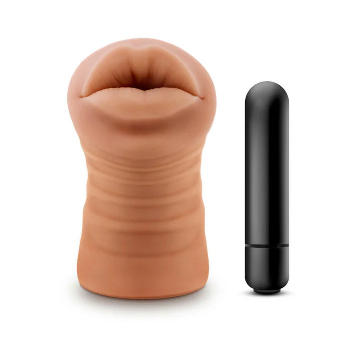 M for Men Isabella Oral Stroker with Bullet Vibrator Tan - SP BOUTIQUE