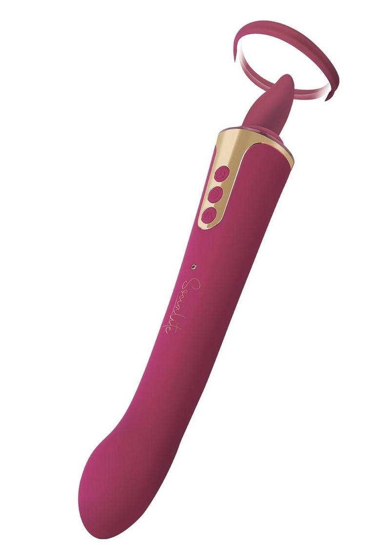 Bodywand Socialite Provacateur Rechargeable Silicone Double End Lingus Vibrator - Pink - SP BOUTIQUE