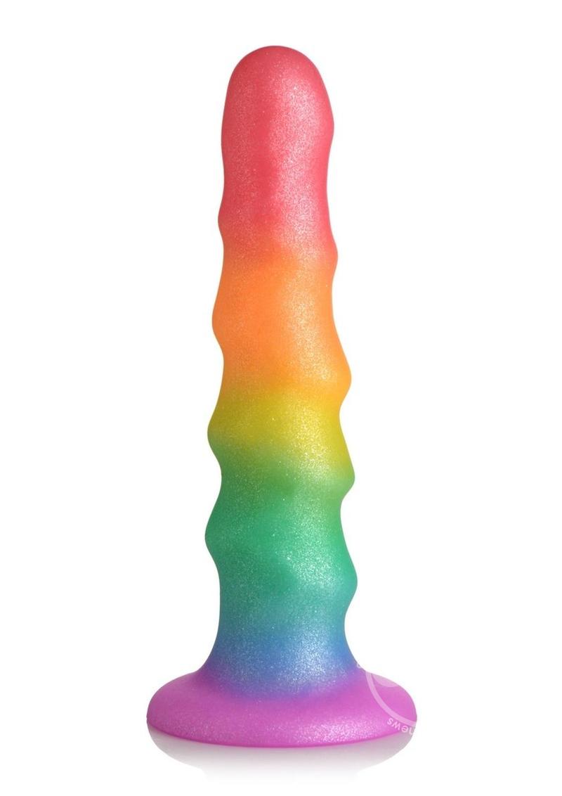 Simply Sweet Zigzag Silicone Dildo Rainbow - SP BOUTIQUE