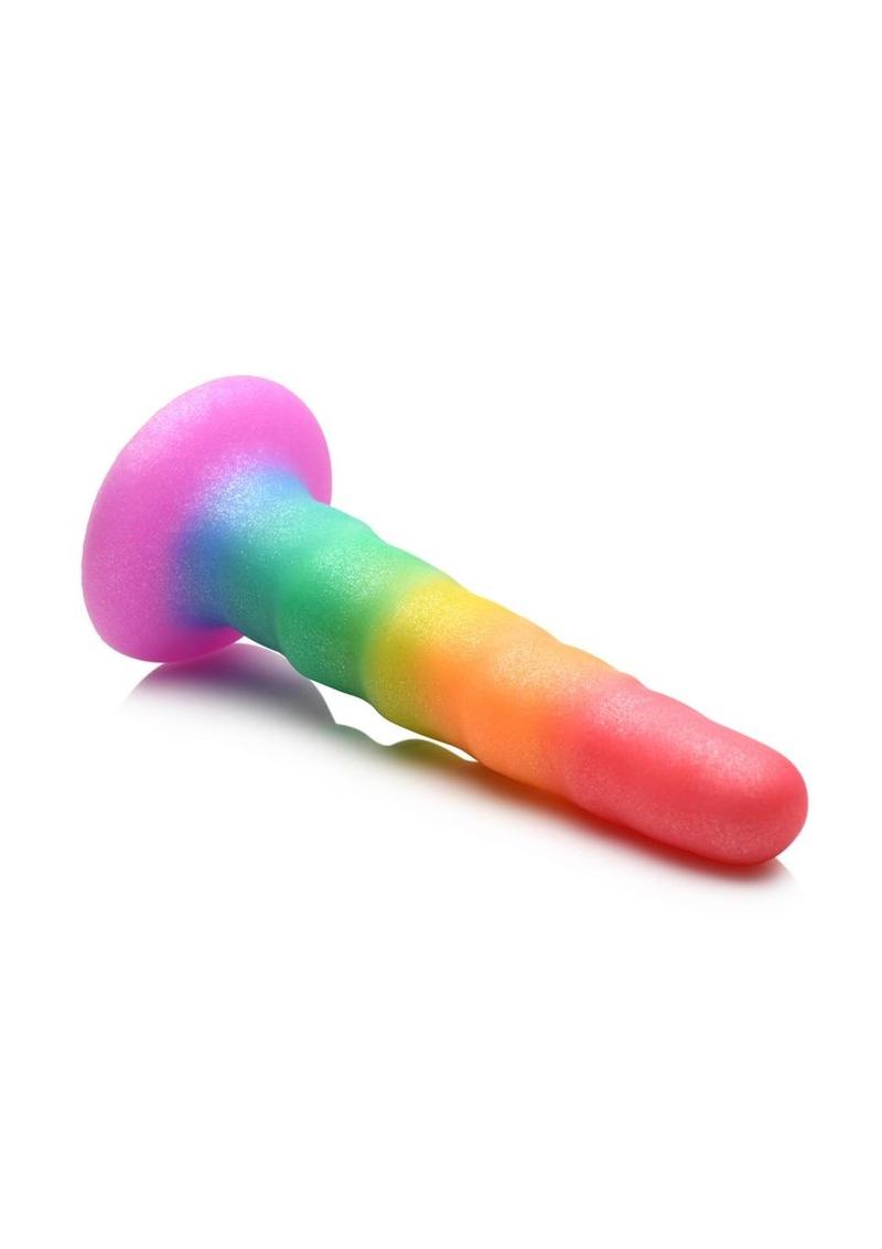 Simply Sweet Zigzag Silicone Dildo Rainbow - SP BOUTIQUE