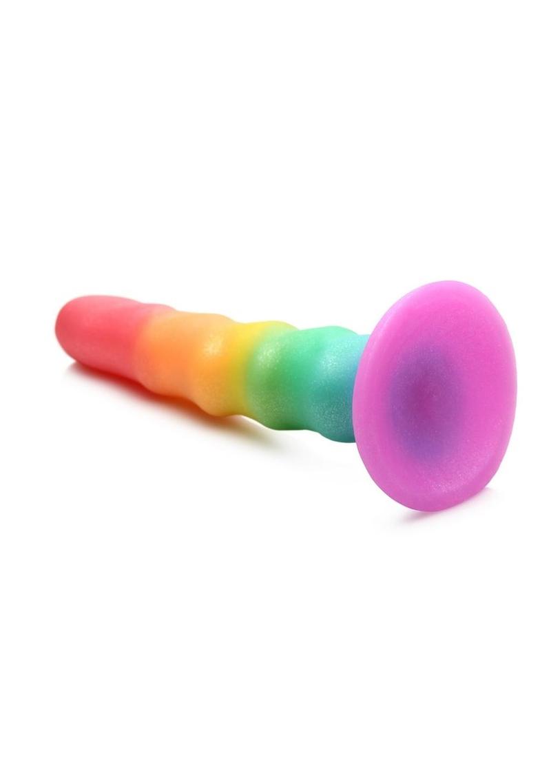 Simply Sweet Zigzag Silicone Dildo Rainbow - SP BOUTIQUE
