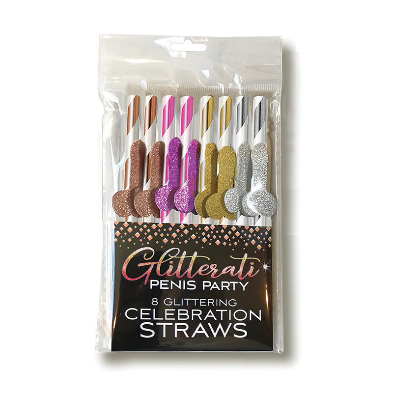 Glitterati Penis Party Cocktail Celebration Straws 8-Pack LITTLE GENIE