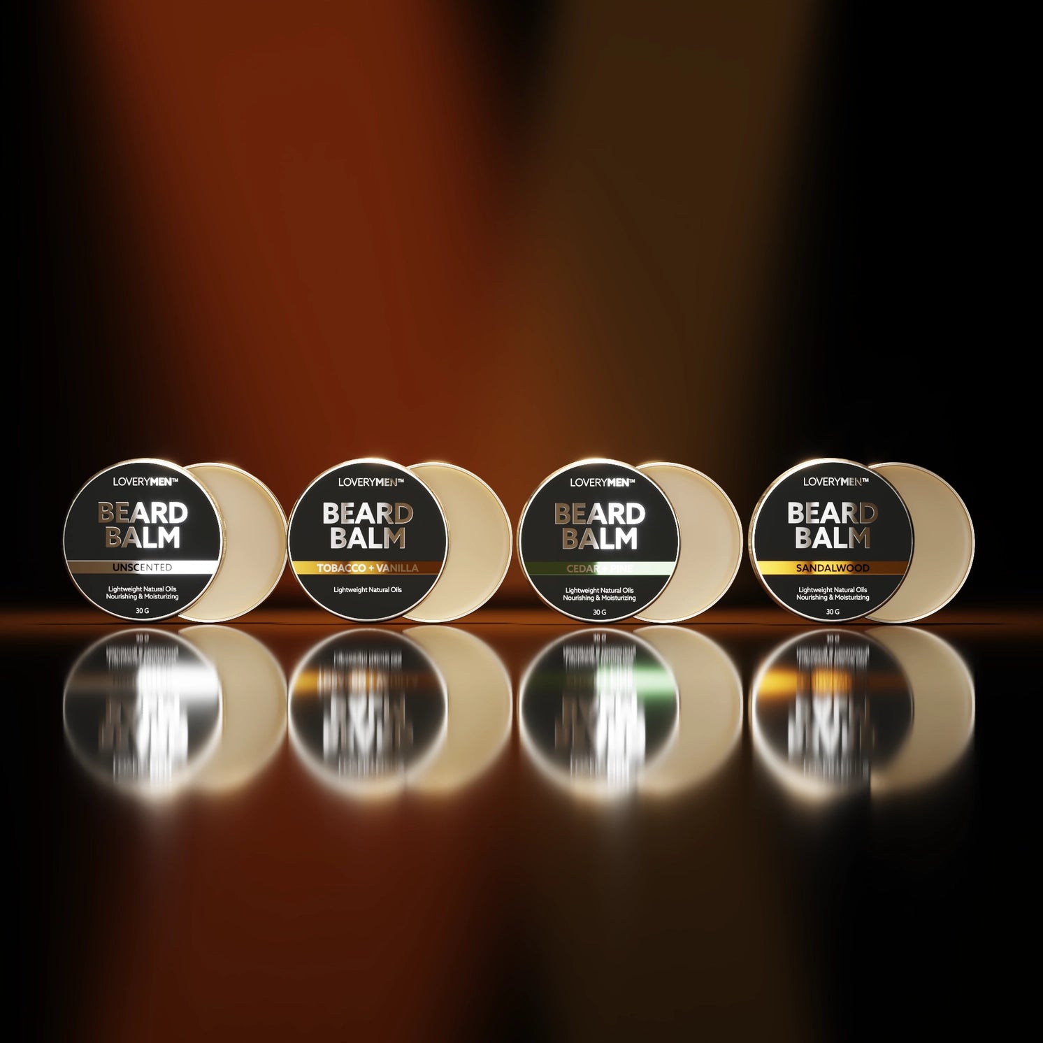 4-Pack Gift Set - Premium Grooming Gift featuring nourishing beard balms suitable for daily use, a must-have in any grooming gift set.