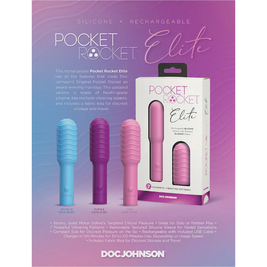 Pocket Rocket Elite Rechargeable Bullet With Removable Sleeve DOC JOHNSON