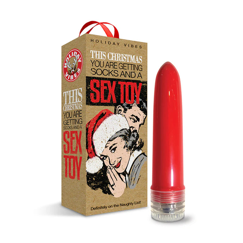 Naughty List Gift Socks And A Sex Toy-Multi-Speed Vibe With Storage Bag GLOBAL NOVELTIES LLC
