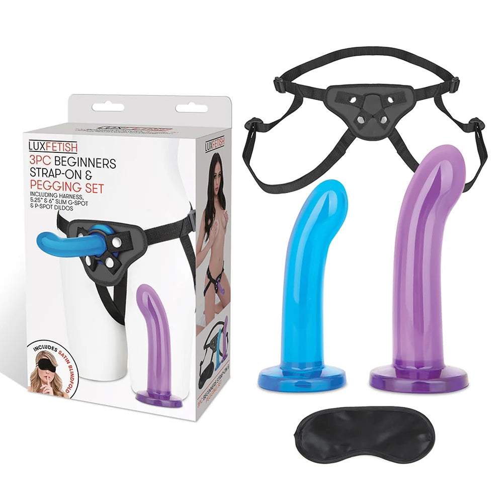 Lux Fetish 3-Piece Beginners Strap-On & Pegging Set - SP BOUTIQUE