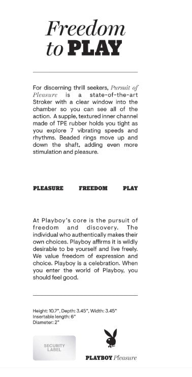 Pursuit Of Pleasure - Playboy Pleasure - SP BOUTIQUE