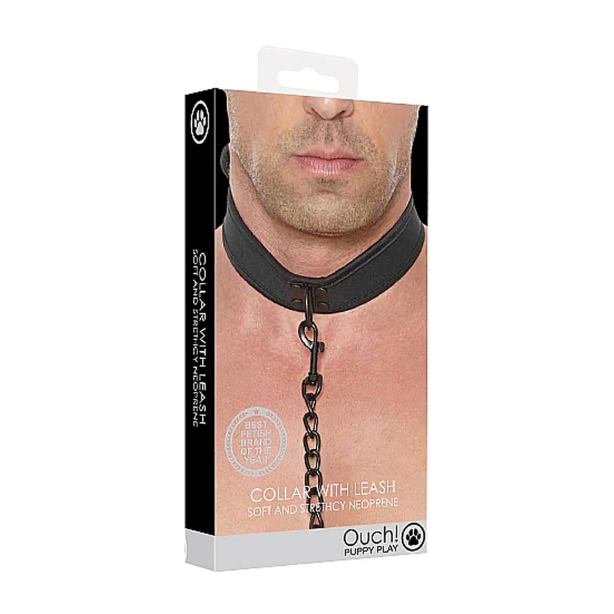 Ouch! Puppy Play Neoprene Collar With Leash OUCH!