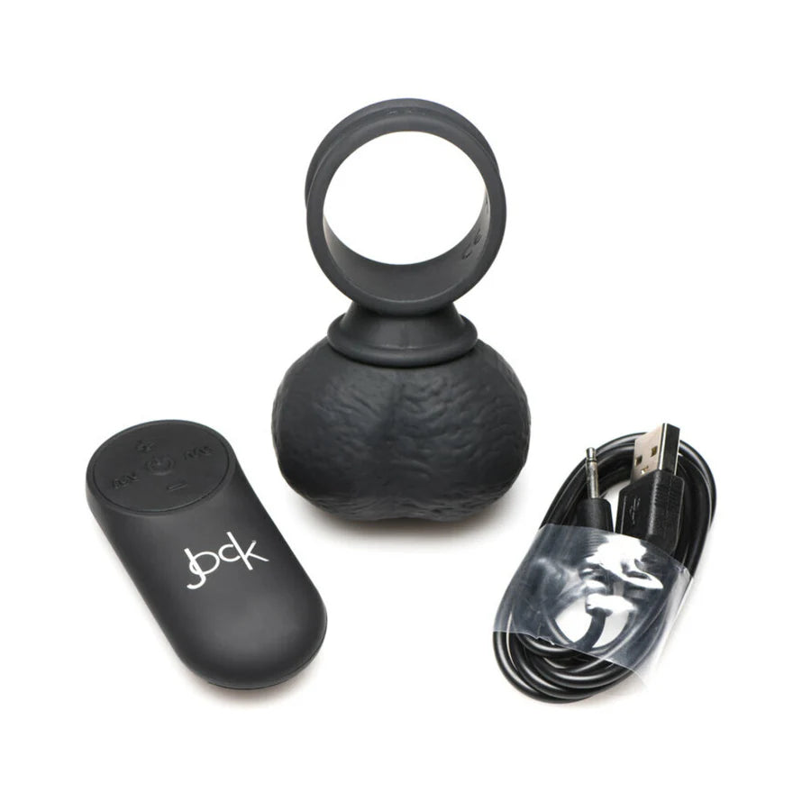 Jock 28X Vibrating Silicone Balls with Remote Control XL Black CURVE NOVELTIES