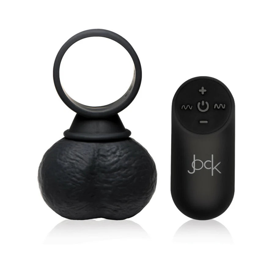 Jock 28X Vibrating Silicone Balls with Remote Control XL Black CURVE NOVELTIES