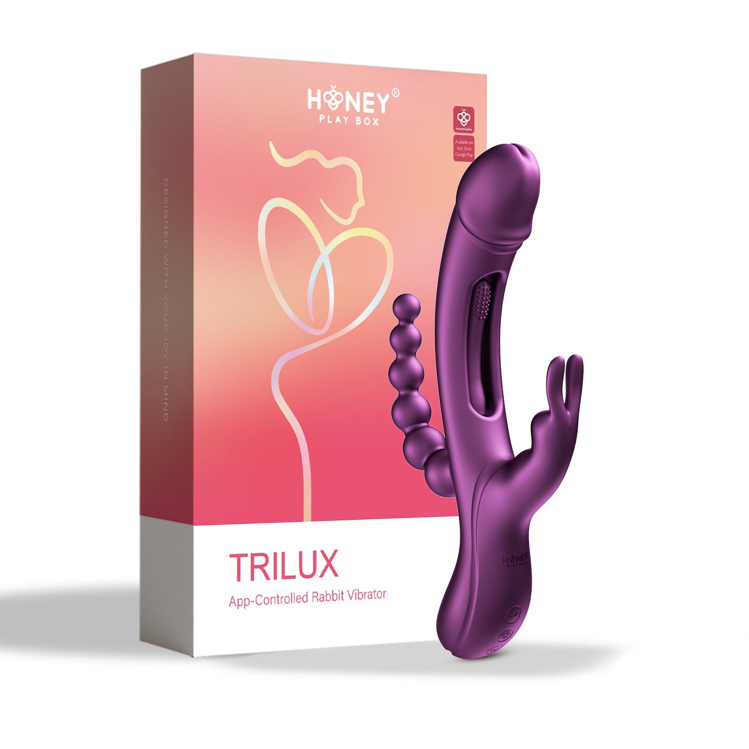 Honey Play Box Trilux Kinky Finger Rabbit Vibrator with Anal Beads HONEY PLAY BOX