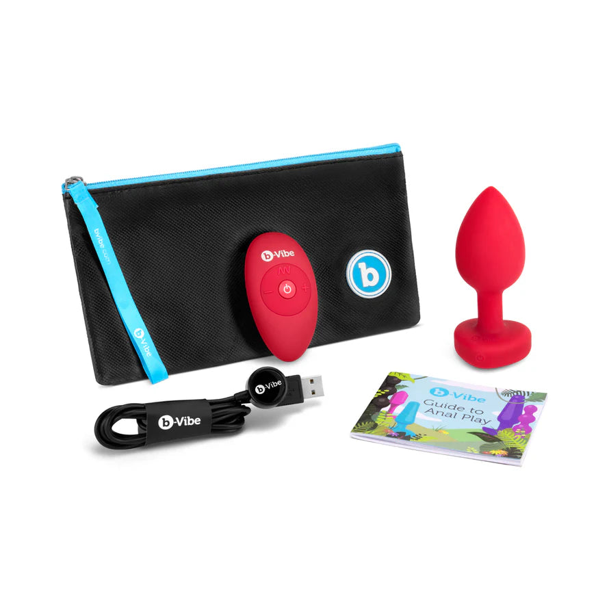b-Vibe Vibrating Heart Anal Plug with Heart-Shaped Jewel Base B-VIBE