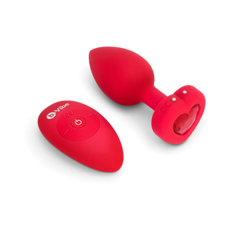 b-Vibe Vibrating Heart Anal Plug with Heart-Shaped Jewel Base B-VIBE