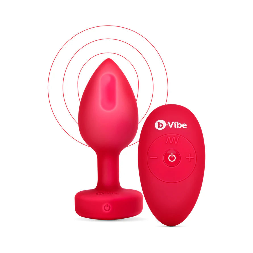 b-Vibe Vibrating Heart Anal Plug with Heart-Shaped Jewel Base B-VIBE