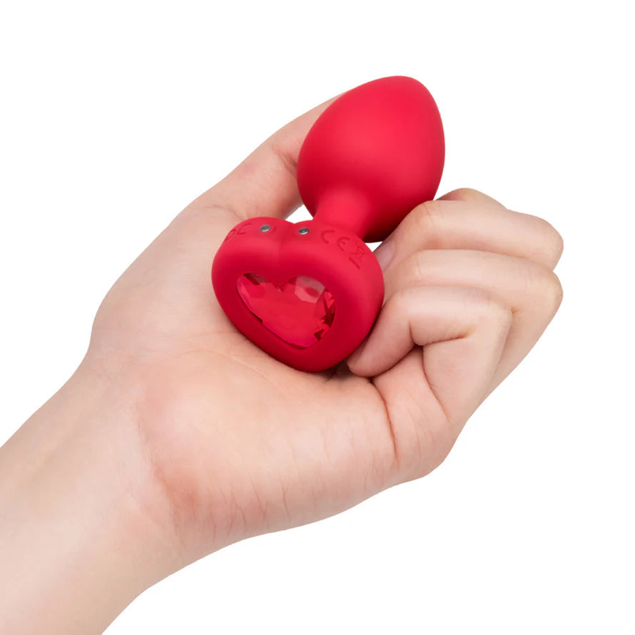 b-Vibe Vibrating Heart Anal Plug with Heart-Shaped Jewel Base B-VIBE