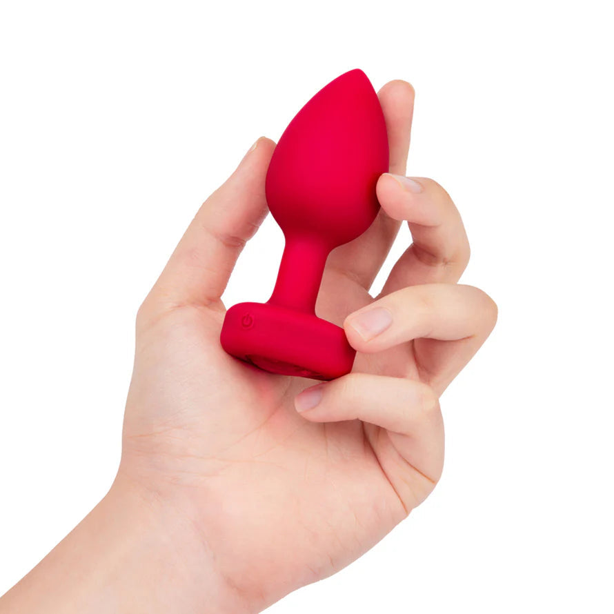 b-Vibe Vibrating Heart Anal Plug with Heart-Shaped Jewel Base B-VIBE