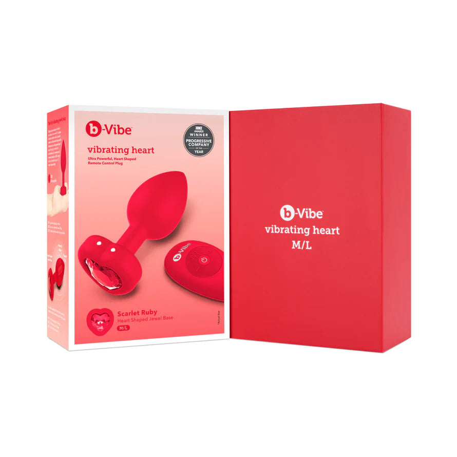 b-Vibe Vibrating Heart Anal Plug with Heart-Shaped Jewel Base B-VIBE