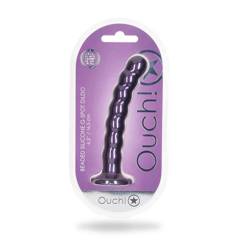 Ouch! Beaded Silicone 6.5 in. G-Spot Dildo OUCH!