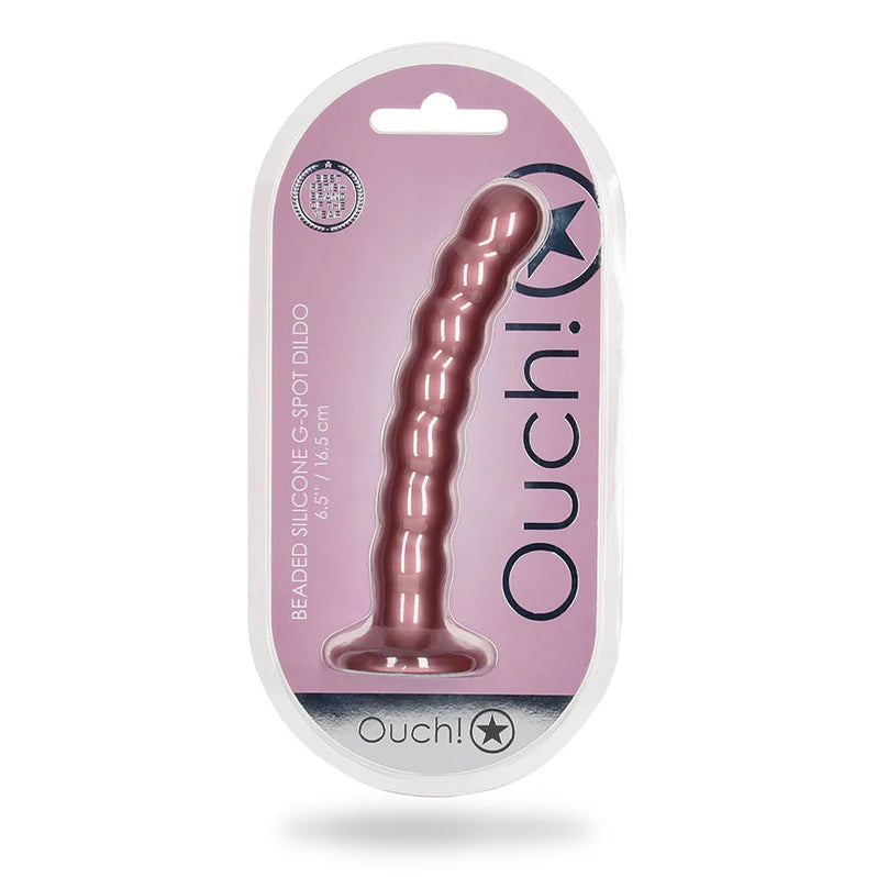 Ouch! Beaded Silicone 6.5 in. G-Spot Dildo OUCH!