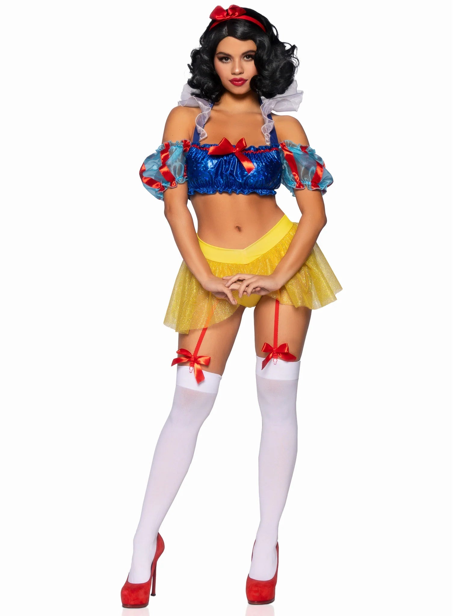 Bad Apple Snow White, Shimmer Halter Bandeau with Organza Puff LEG AVENUE