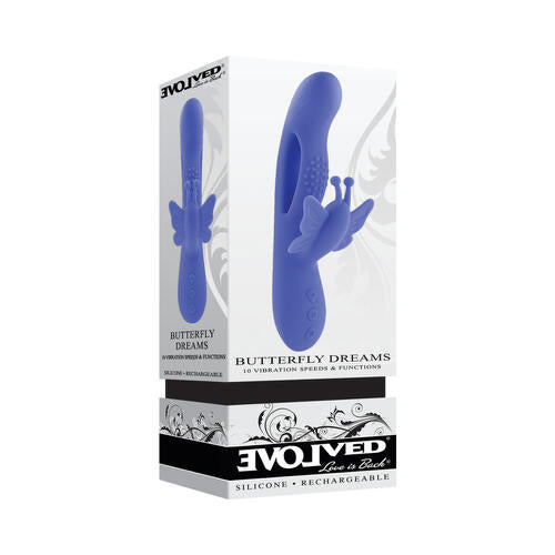Evolved Butterfly Dreams Rechargeable Dual Stim Vibe Silicone ENVOLVED