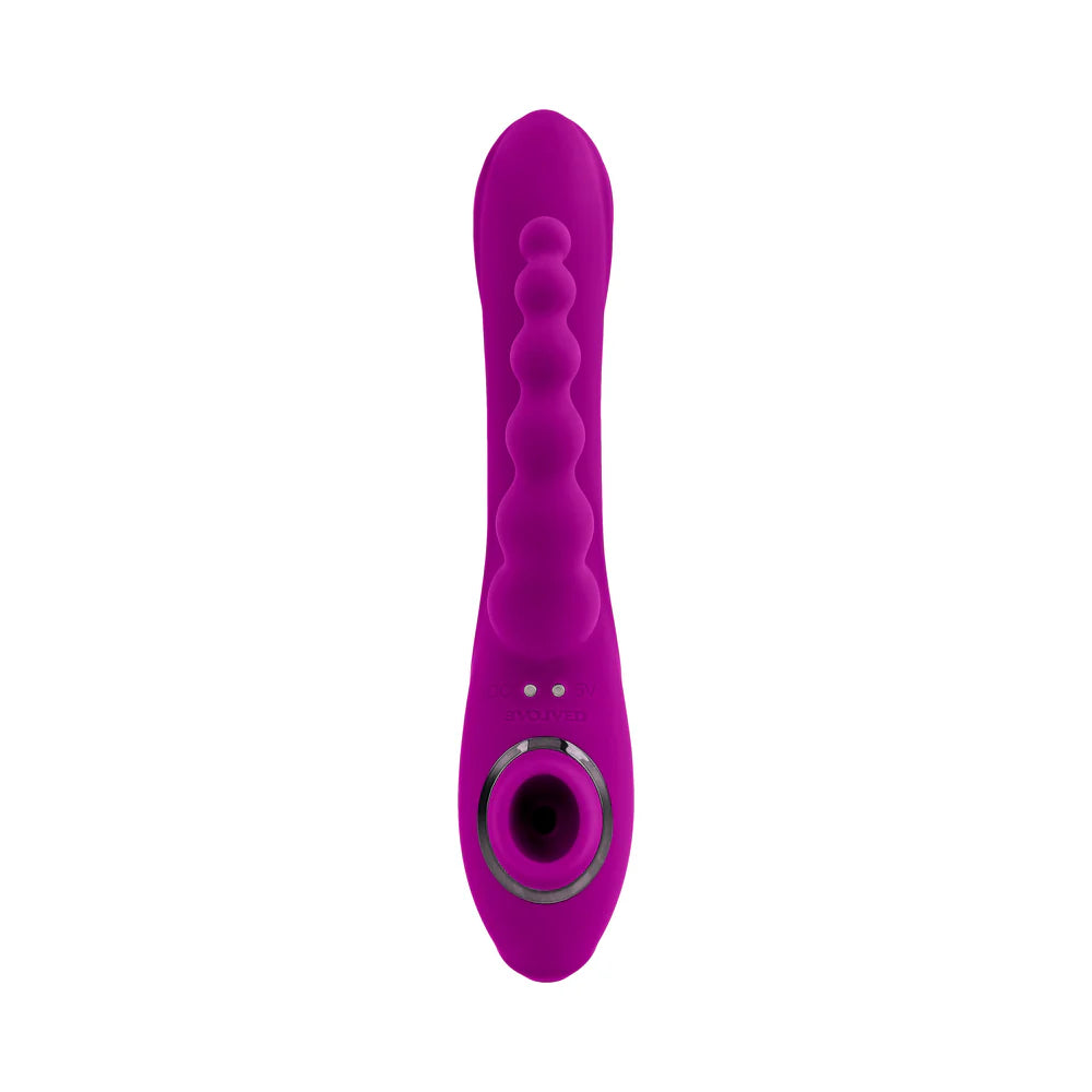 Evolved Fourgasm Rechargeable Triple Stim Vibe with Suction Silicone EVOLVED