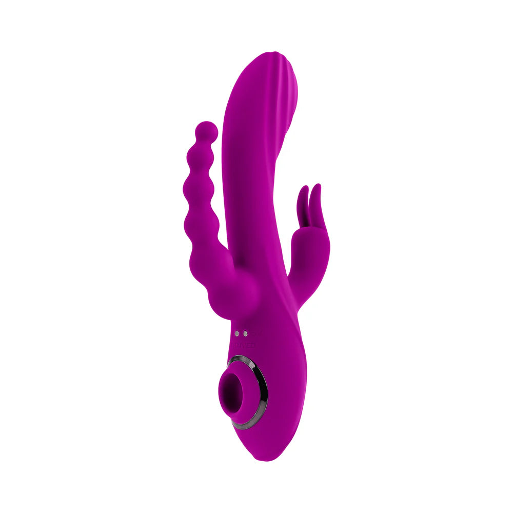 Evolved Fourgasm Rechargeable Triple Stim Vibe with Suction Silicone EVOLVED