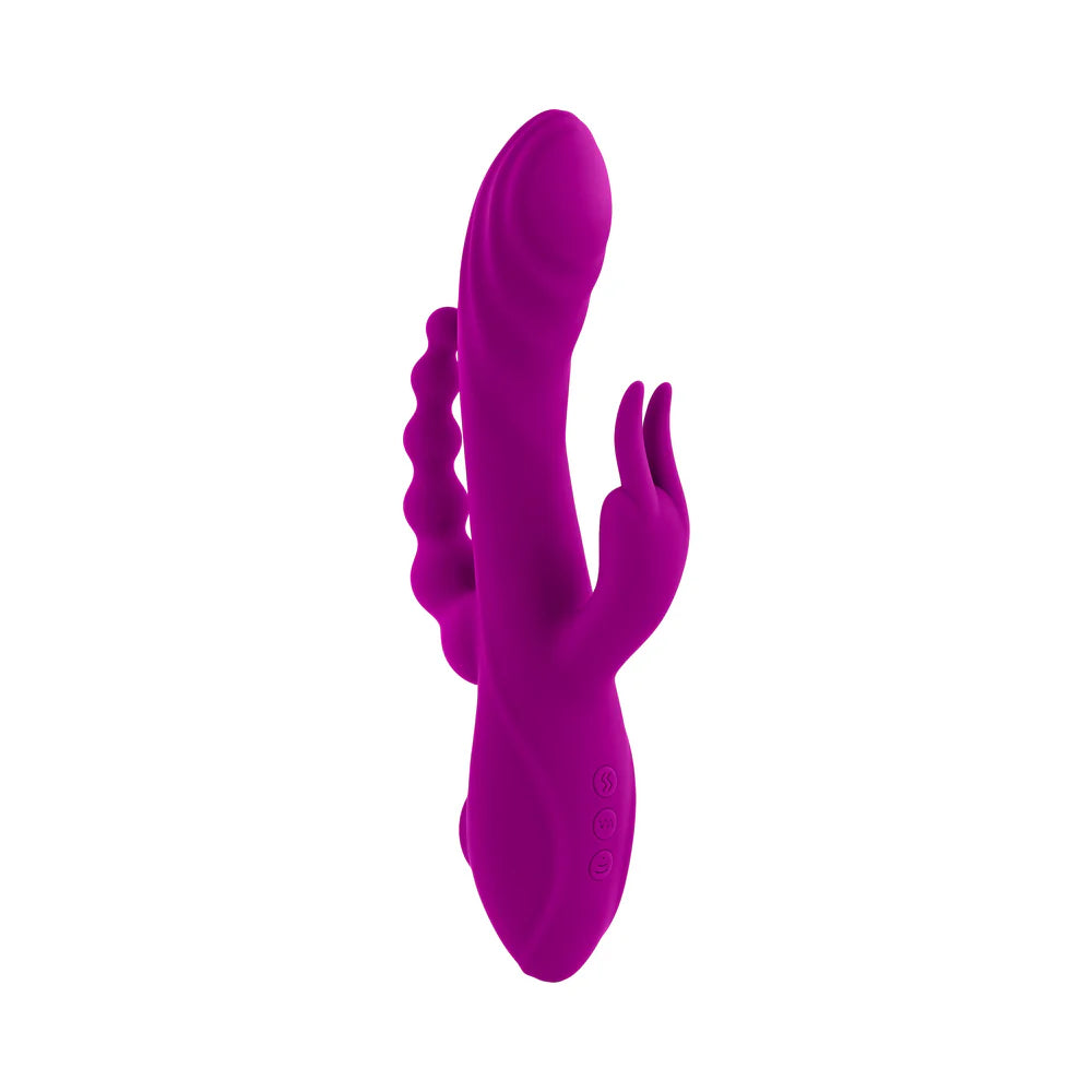 Evolved Fourgasm Rechargeable Triple Stim Vibe with Suction Silicone EVOLVED