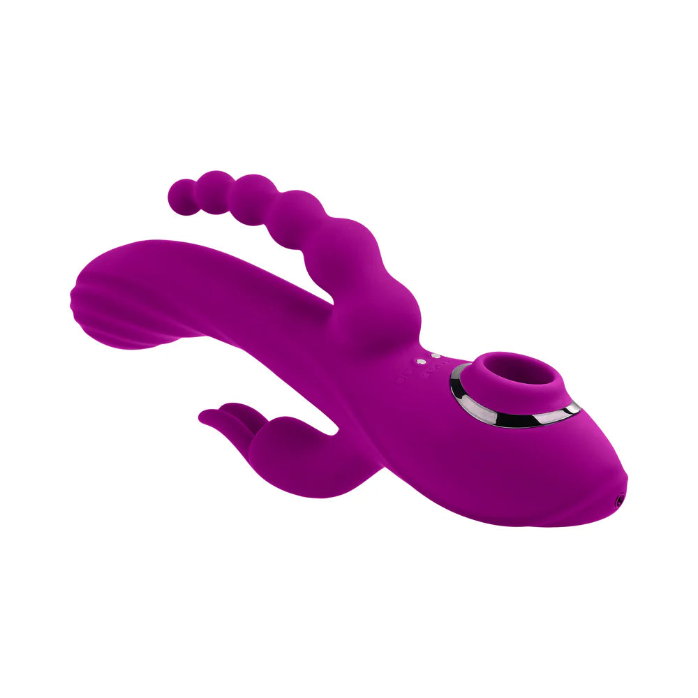 Evolved Fourgasm Rechargeable Triple Stim Vibe with Suction Silicone EVOLVED