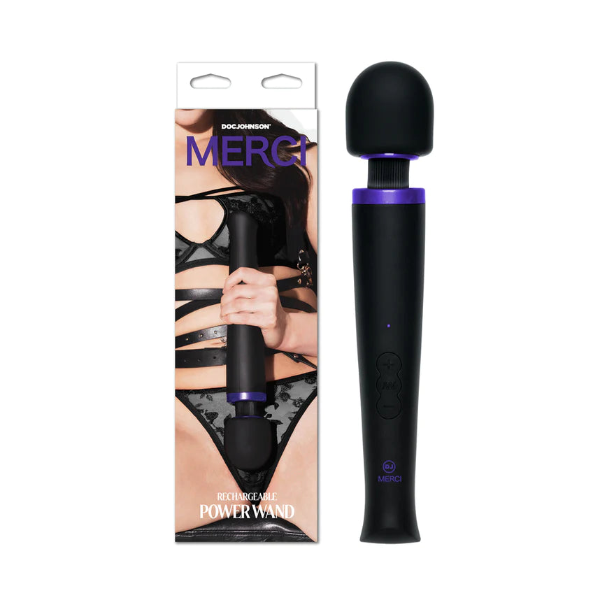 Merci Rechargeable Power Wand Ultra-Powerful Silicone Wand Massager DOC JOHNSON