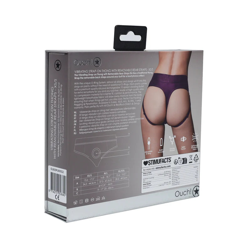 Ouch! Vibrating Strap-on Thong with Removable Butt Straps OUCH!