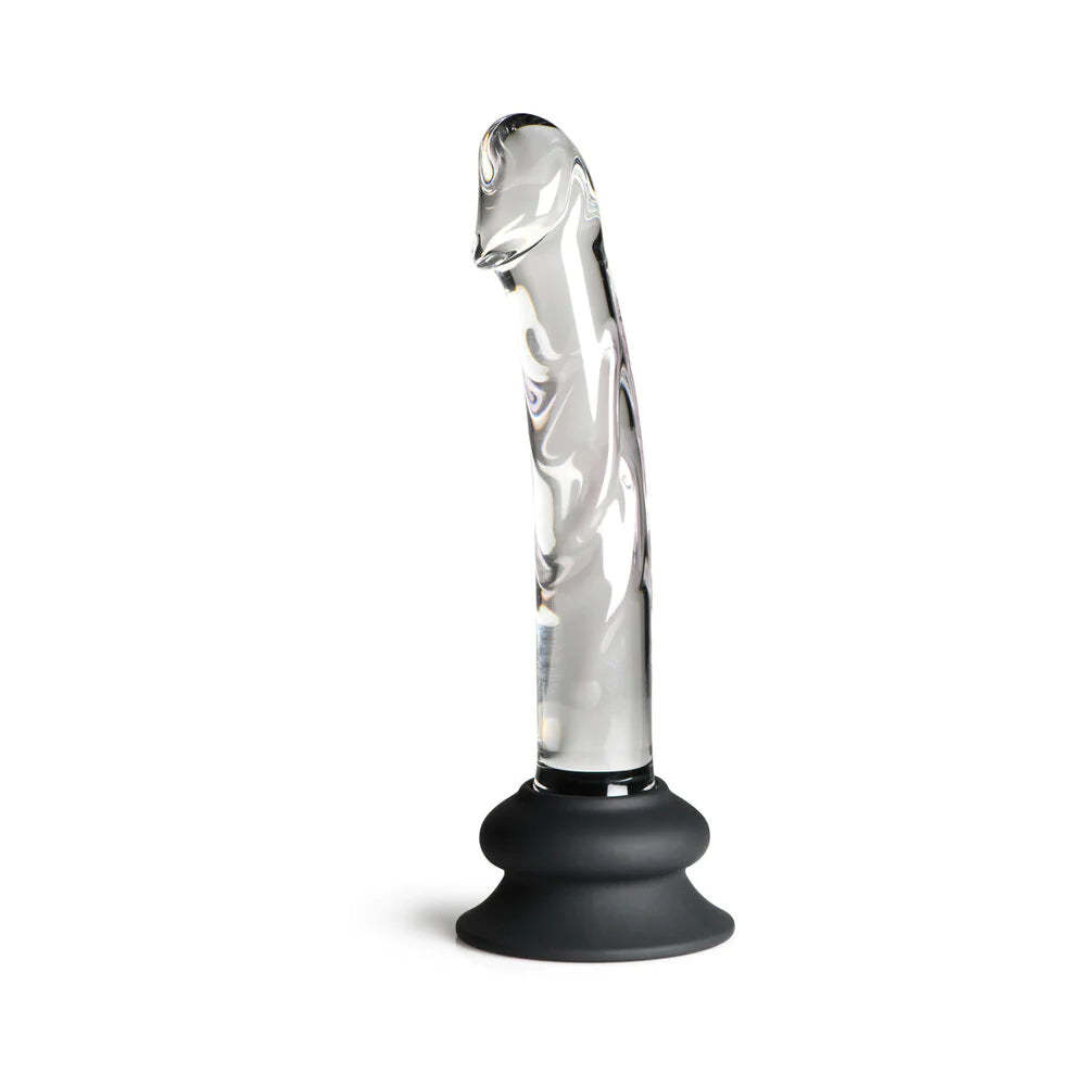 Pleasure Crystals Glass Dildo W/ Silicone Base CURVE NOVELTIES