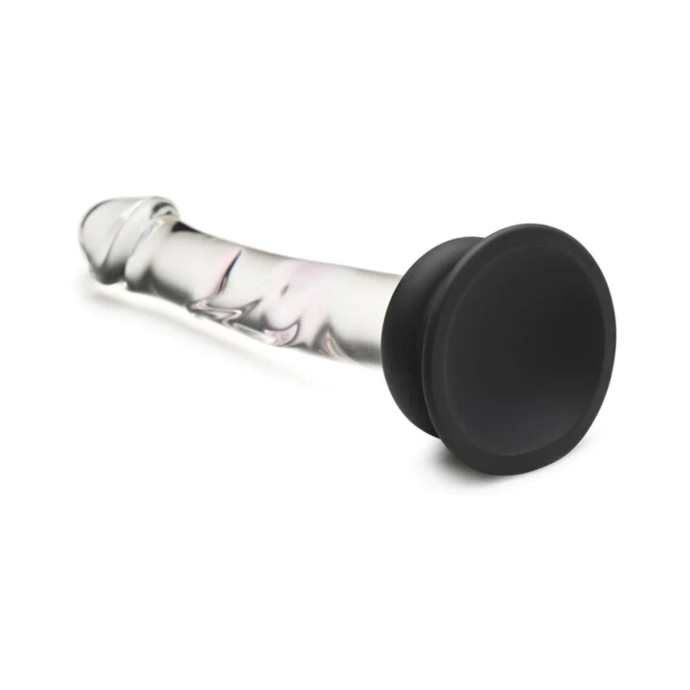 Pleasure Crystals Glass Dildo W/ Silicone Base CURVE NOVELTIES