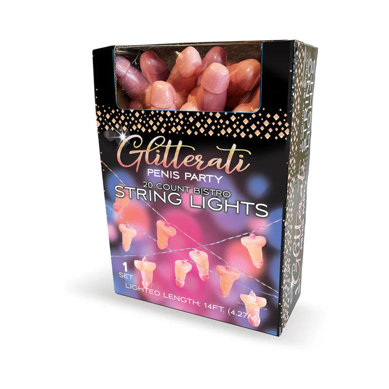 Glitterati Penis Party String Lights 14 ft. LITTLE GENIE